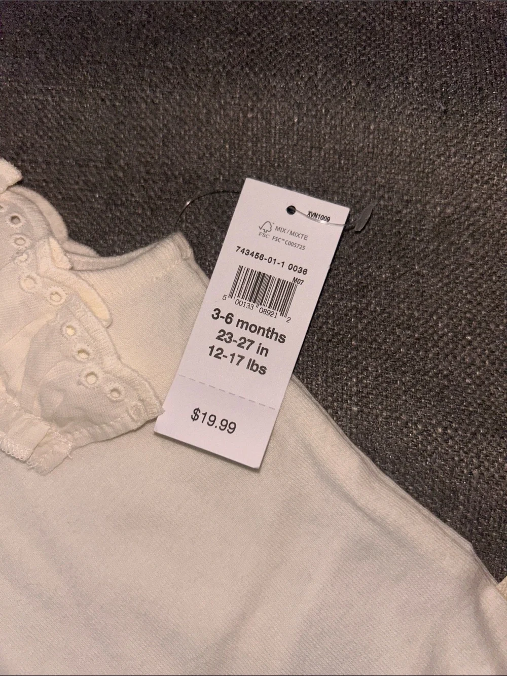GAP Cream Eyelet Ruffle Sleeve One-Piece Bodysuit